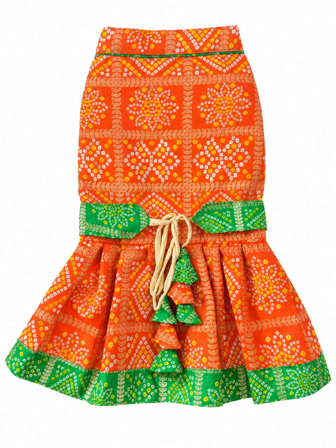 Festive Dress | Orange & Green | For Dogs | Pawgy Pets