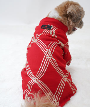 Pawgy Pets Festive Shirt Red Gota for Dogs