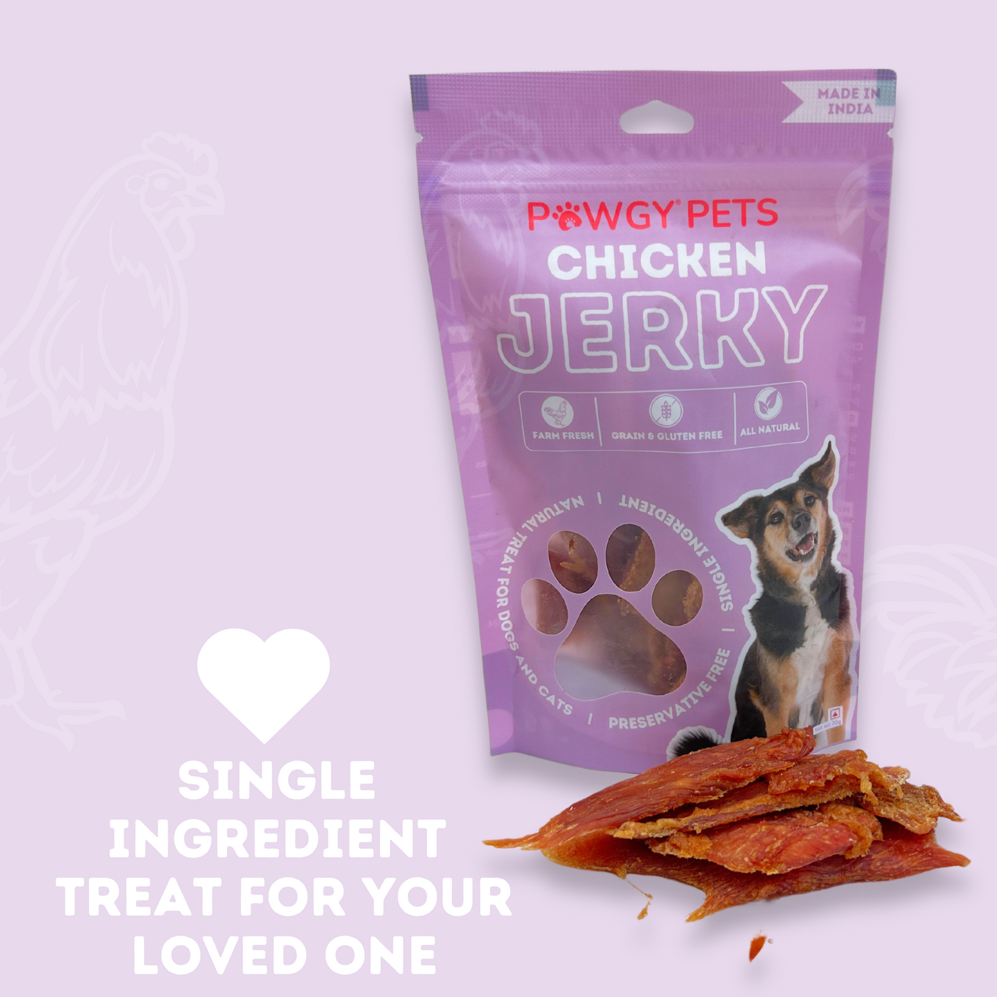 Pawgy Pets Doggie Treats Chicken Jerky - 70 g