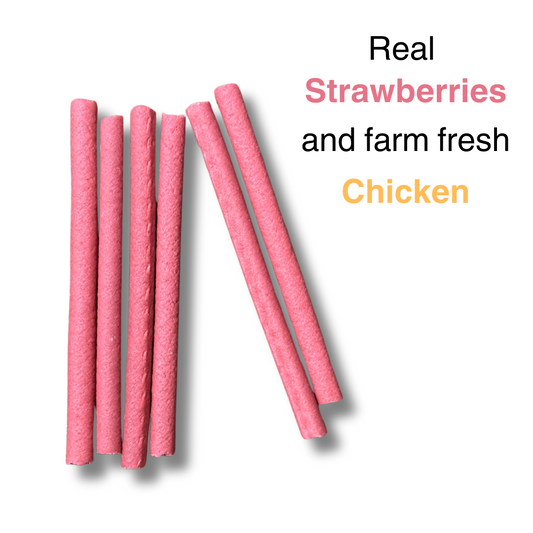 Yummylicious Soft & Chewy Strawberry with Real Chicken Sticks - 70g