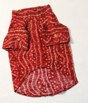 Pawgy Pets Red Bandani kurta for Dogs