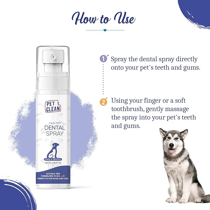 Pet Clean Dental Dog Spray Dog Mouth Freshener Spray for Fresh Breath Pawgy Pets