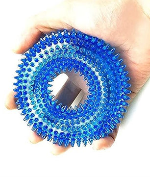 Pawgy Pets Dog Spike Squeaky Ring Chew Toy for Dogs (Random Colour)