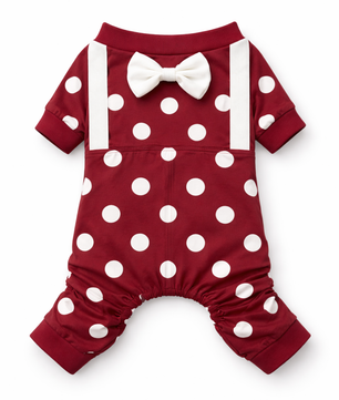 Pawgy Pets Maroon Polka Onesie