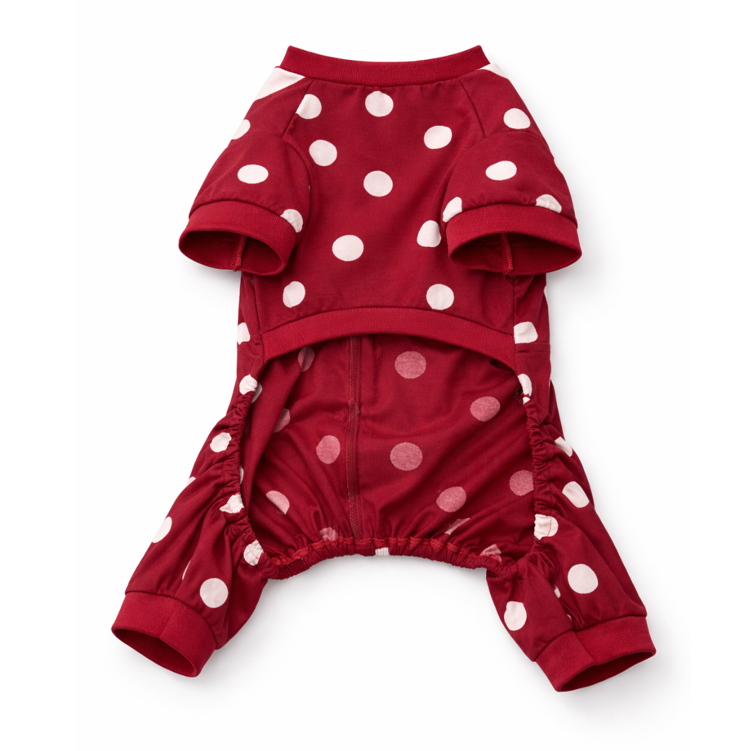 Maroon Polka Onesie | For Dogs | Pawgy Pets