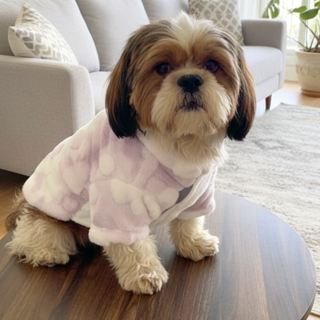 Pawgy Pets Fur Jacket: Paw Embossed