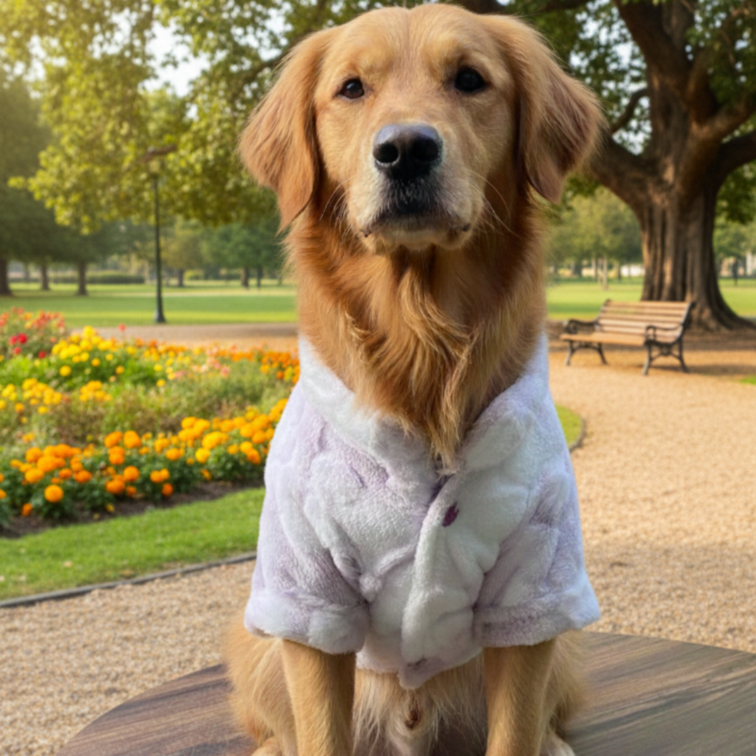 Pawgy Pets Fur Jacket: Paw Embossed