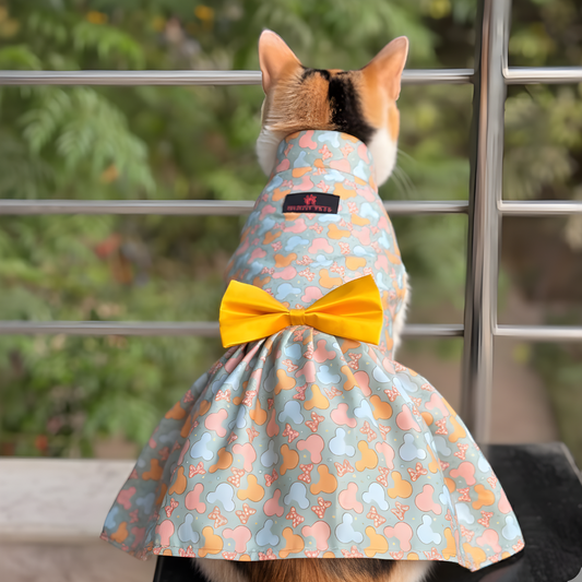 Pawgy Pets Mickey Overloaded Dress Pastel Green (Cat)