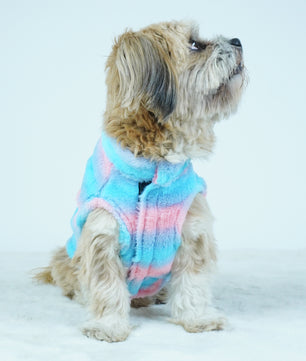 Pawgy Pets Fur sweater: Blue & Pink for Dogs & Cats (Sleeveless)