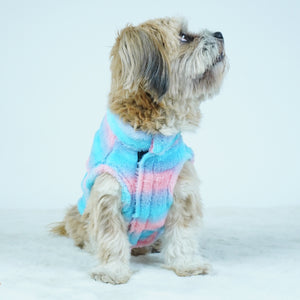Blue & Pink Fur Sweater (Sleeveless) | For Dogs & Cats | Pawgy Pets