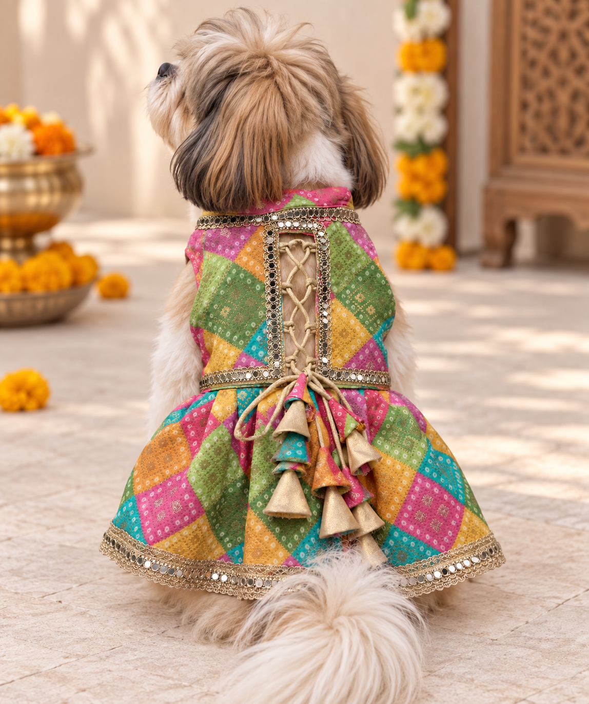 Multi Bandani Dress | Luxe Collection | Pawgy Pets