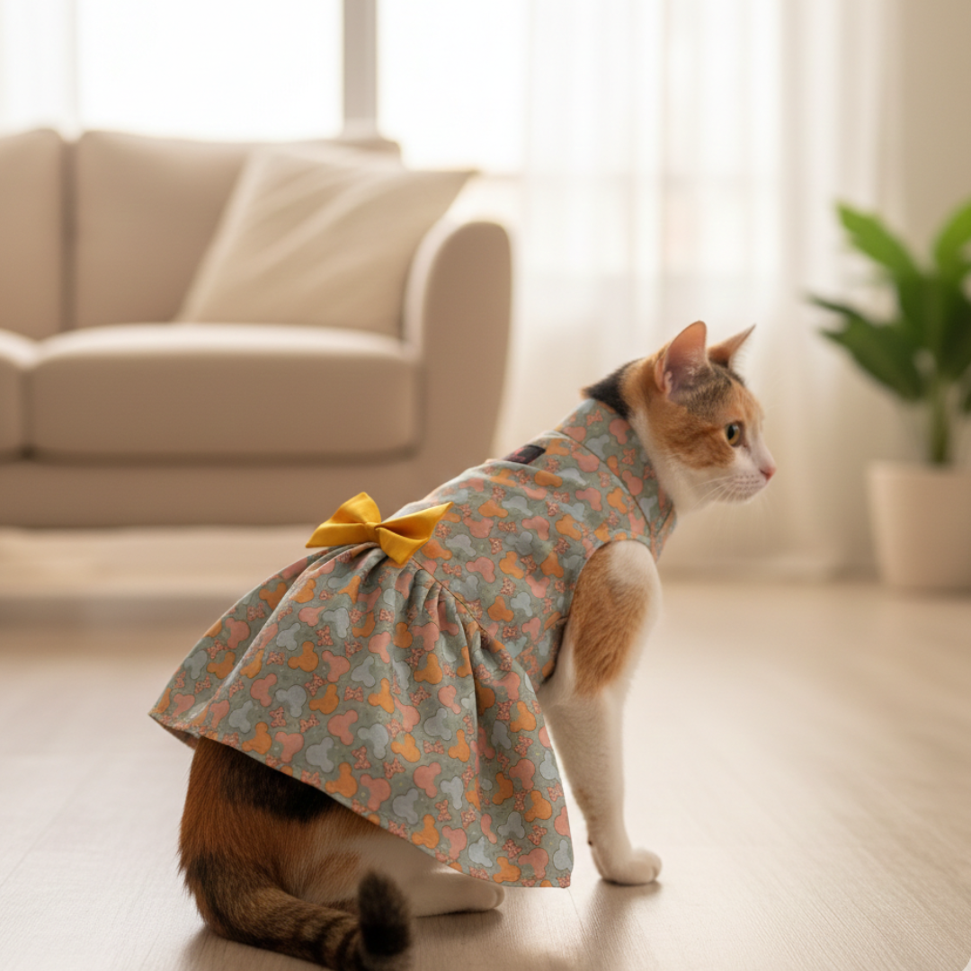 Pawgy Pets Mickey Overloaded Dress Pastel Green (Cat)