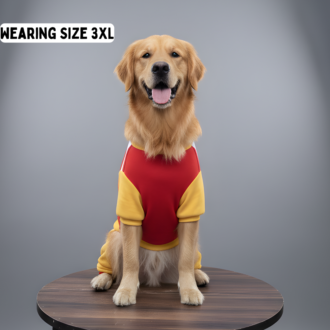 Pawgy Pets Fries Dungaree Pet Sweatshirt - Red