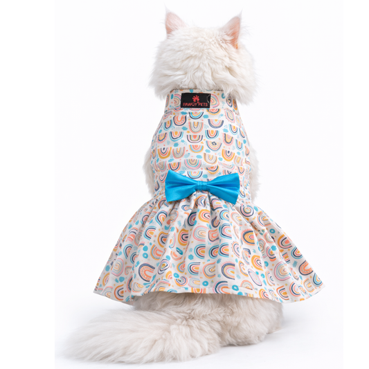 Pawgy Pets Rainbow Dress White (Cat)