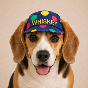Denim Multi Polka Cap | Personalised for Dogs | Pawgy Pets