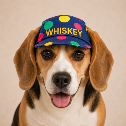 Denim Multi Polka Cap | Personalised for Dogs | Pawgy Pets