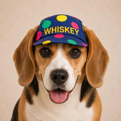 Denim Multi Polka Cap | Personalised for Dogs | Pawgy Pets