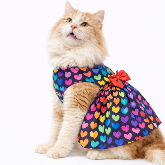 Pawgy Pets Multi-heart Dress (Cat)