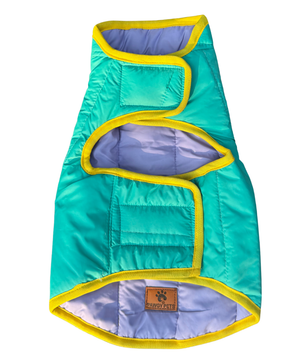 Pawgy Pets Reversible Puffer Jacket Lavender & Turquoise