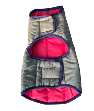 Pawgy Pets Reversible Puffer Jacket Red & Green