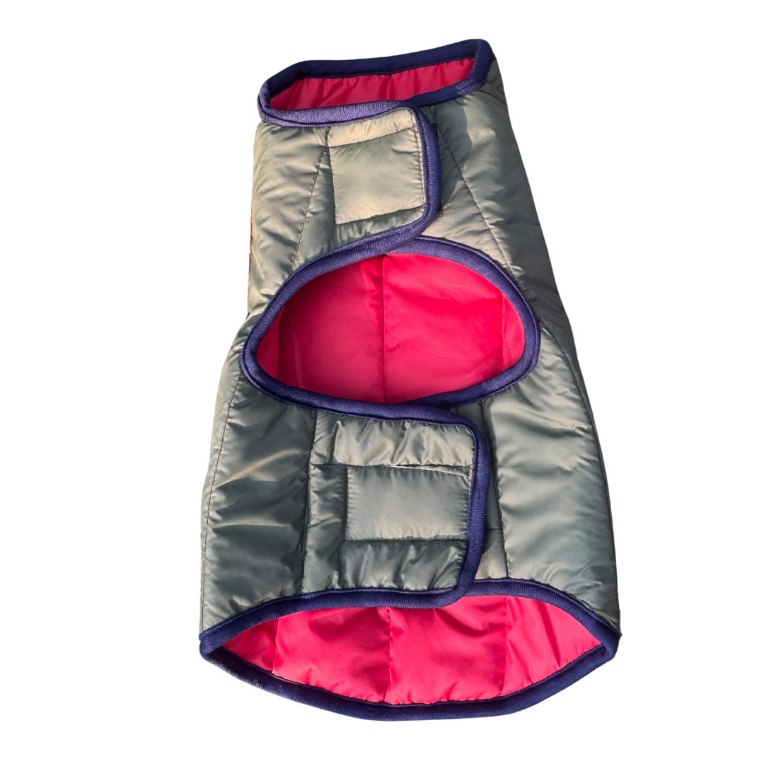 Pawgy Pets Reversible Puffer Jacket Red & Green