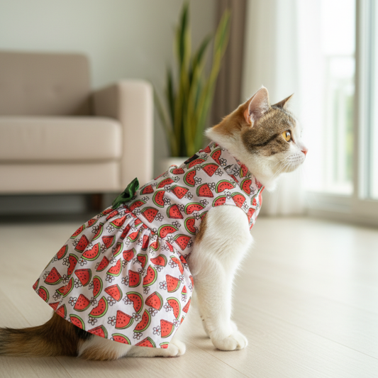 Pawgy Pets Daisy melon Pink Dress (Cat)