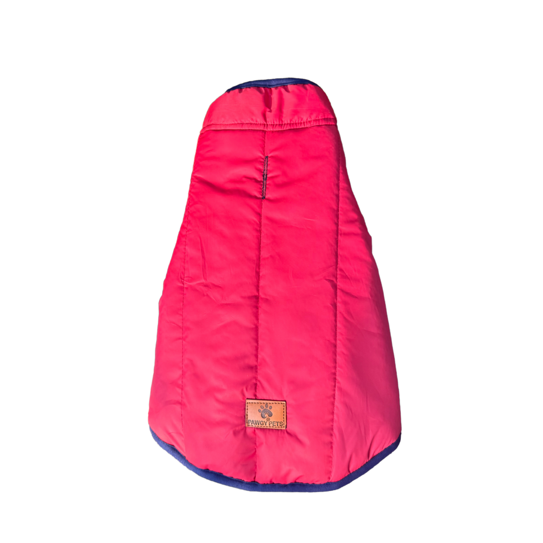 Pawgy Pets Reversible Puffer Jacket Red & Green