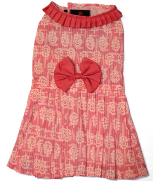 Pawgy Pets Block Print Dress Peach for Dogs
