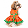 Festive Dress | Orange & Green | For Dogs | Pawgy Pets