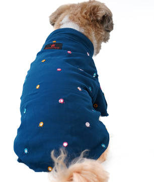 Pawgy Pets Festive Shirt Peacock blue for Dogs