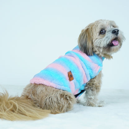 Blue & Pink Fur Sweater (Sleeveless) | For Dogs & Cats | Pawgy Pets