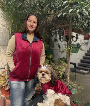Reversible Sleeveless Jacket: Human (Unisex) + Pet Reversible Sando