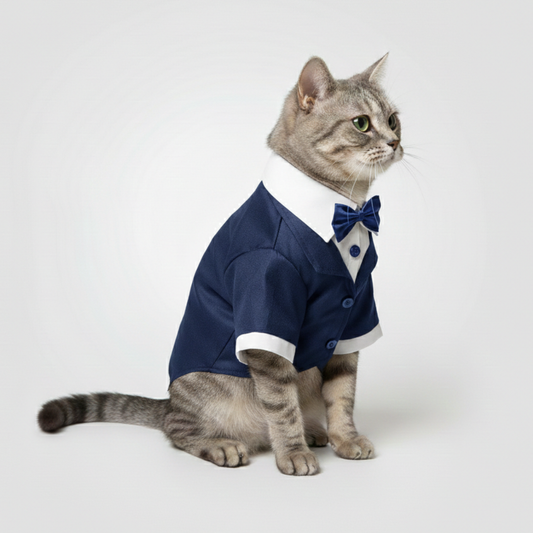 Pawgy Pets Tuxedo Navy Blue for Cats