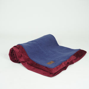 Grey Maroon Furry Reversible Blanket | For Dogs & Cats | Pawgy Pets
