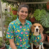 Unisex Quirky Shirt for Human + Dog Shirt Twinning set (Green Fruity)