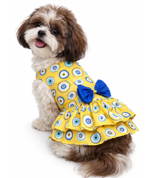 Evil Eye Dress | Yellow | For Dogs | Pawgy Pets