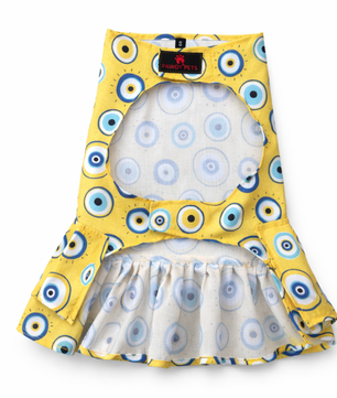 Evil Eye Dress | Yellow | For Dogs | Pawgy Pets
