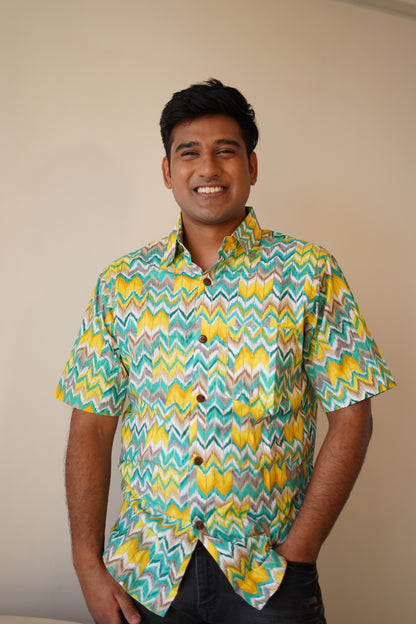 Men’s Shirt (Zig-Zag Green)