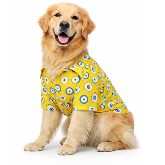 Pawgy Pets Evil Eye Casual shirt for Dogs (Yellow)