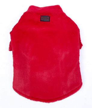 Pawgy Pets Fur Puffer Jacket: Red for Dogs & Cats