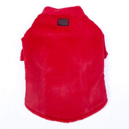 Pawgy Pets Fur Puffer Jacket: Red for Dogs & Cats