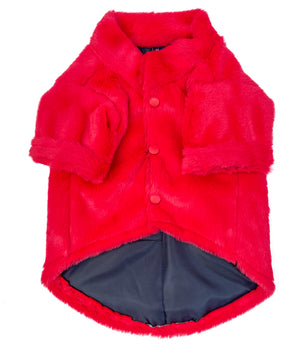 Pawgy Pets Fur Puffer Jacket: Red for Dogs & Cats