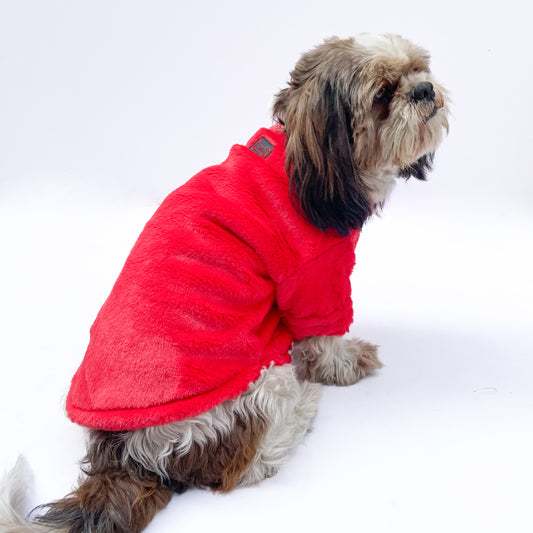 Pawgy Pets Fur Puffer Jacket: Red for Dogs & Cats