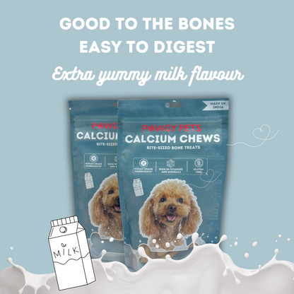 Pawgy Pets Calcium Chews Bite-Sized Bone Treats For Dog - Milk Flavour