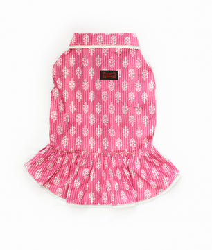 Pawgy Pets Heritage Handblock Dress Pink for Dogs
