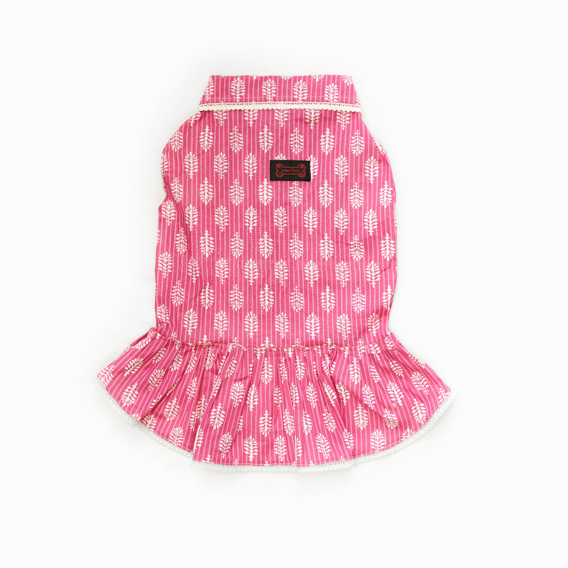 Pawgy Pets Heritage Handblock Dress Pink for Dogs
