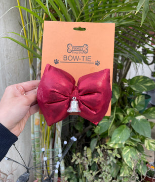 Pawgy Pets Christmas Bow tie Red w bell for Dogs & Cats