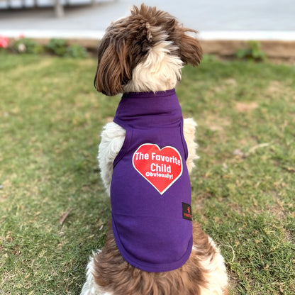 The Favourite Child T-shirt | Purple | For Dogs & Cats | Pawgy Pets