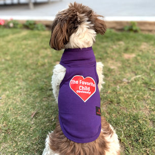 Pawgy Pets T-shirt Purple “The favourite child” for Dogs & Cats