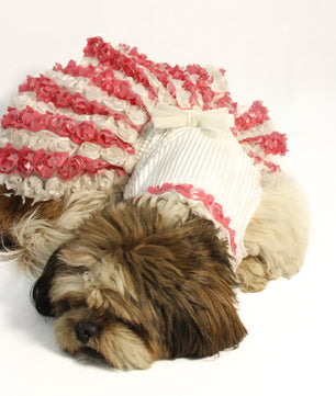 Pawgy Pets Silver & Pink Floral Tutu Dress for Dogs and Cats